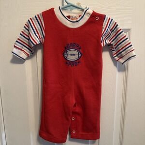Vtg Healthtex Baby Boy One Piece Romper Football 6 Months EUC Made in USA